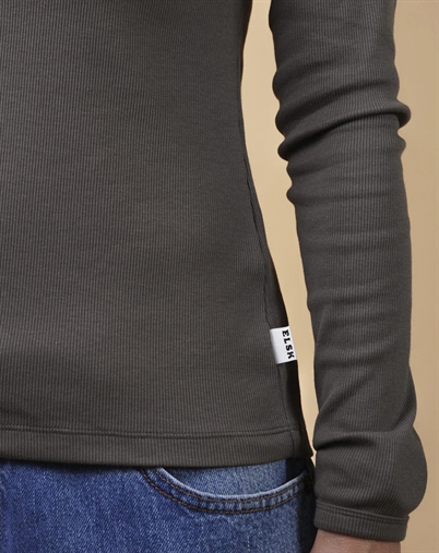 Elsk - Rib Women's LS T-Shirt - Mossy Bark